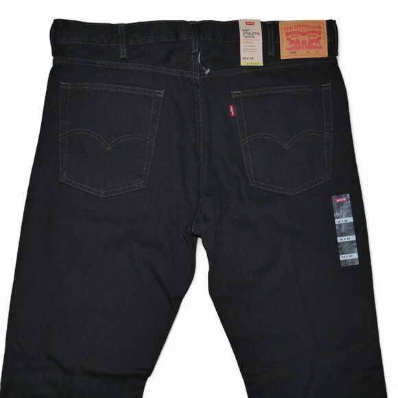 Levis 541 Athletic Fit Jeans Men's Size 38x36 Flex Denim Solid Black NWT - Picture 5 of 12